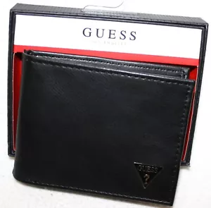 Cartera Hombre GUESS Cuero Negra $48.00 Nueva en la caja - Imagen 1 de 16