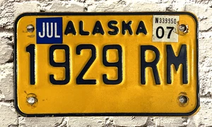 Matrícula de motocicleta Alaska 2007 1929 RM - Imagen 1 de 3