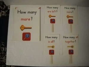 Story Problem Key Word Flip Chart & Mini Pages Mounted On Sticks Laminated Set - Picture 1 of 5