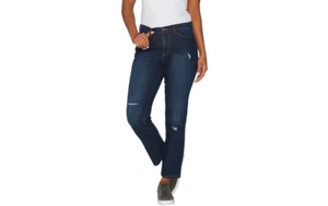 denim co 20w oscuro índigo clásico destrozado rasgaduras vaqueros al tobillo - Imagen 1 de 6