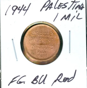 1944 PALESTINE 1 MIL FINEST GRADE GEM BU RED . - Picture 1 of 2