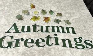 Autumn Greetings Garage Door/refrigerator Fall Holiday Magnets Decorations Green - Picture 1 of 2