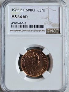 British Caribbean Territories 1 Cent 1965 NGC MS 66 RD - Picture 1 of 2