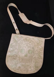 Loungefly Sugar Skull Day of The Dead Skull Embossed Faux Leather Crossbody Bag - Picture 1 of 10