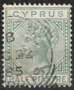 SG16a Sn:#19a ½ piastre 1883 CYPRUS Definitive Issues - Queen Victoria , used - Picture 1 of 2