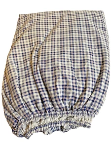 TOMMY HILFIGER Easy Care Twin Fitted Sheet Blue, Red & White Plaid 100% Cotton - Picture 1 of 8