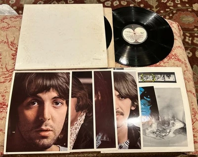 NM/EX THE BEATLES 2 LP WHITE ALBUM Poster Photos Number NO SPLITS Apple Cap Logo - Image 1 of 4