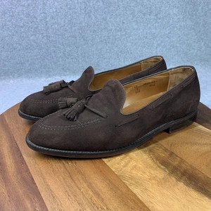 ALDEN 10.5 EEE Ext Wide Mocha Brown Nubuck Suede Tassel Loafers Dress Shoes 666 - Picture 1 of 15