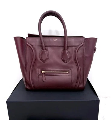 *XMAS SALE*BURGUNDY CELINE 30cm MINI Luggage Bag Smooth Calf Leather RTP$6.8K - Image 1 of 4