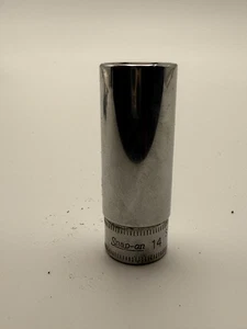 Snap On 1/4" Drive 6-Point Metric 14 mm Flank Drive® Deep Socket - STMM14 - Picture 1 of 2