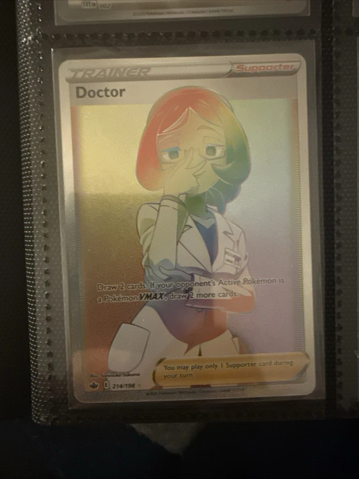 TRAINER DOCTOR 214/198 POKEMON CHILLING REIGN RAINBOW HOLO RARE - Image 1 of 1
