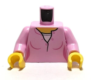 Lego - Minifigur Torso - weiblich, rosa Hemd, offener Kragen, Knöpfe - Bild 1 von 1