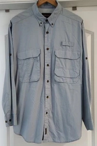 EUC Men's Woolrich Vented Fishing/Hiking/Guide/Outdoor Shirt in Sky Blue; Large - Picture 1 of 6