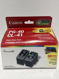 Genuine Canon Ink Paper Combo Pack 40 Black 41 Color 50 Sheets 4x6 Photo Paper - Afbeelding 1 van 9