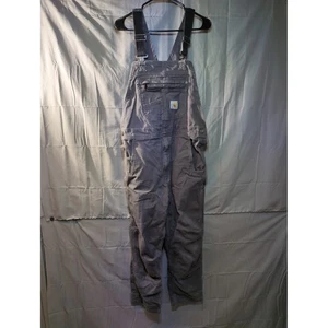 Carhartt Relaxed Fit Men's Gray Bib Overalls Size 36x30 Model OR2987 - Picture 1 of 8