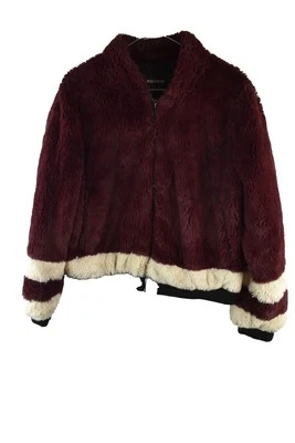 Pull&Bear Womans Faux Fur Zip Up Fluffy Teddy Bear Jacket Size L Outdoors - Image 1 of 4