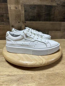 Adidas Women’s White Sleek Super Lace-up Sneakers EF8858 Size 7.5 - Picture 1 of 8