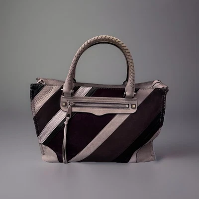 Rebecca Minkoff Reagan Leather Satchel  Burgundy & Gray Designer Fall Y2K - Image 1 of 4