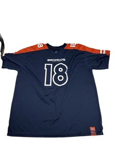 NFL Denver Broncos Jersey Mens Peyton Manning 18 Blue Orange Football - Picture 1 of 9
