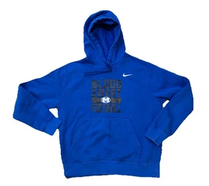 Nike Michigan Sweatshirt Mens Medium Blue Hoodie Wolverines Blood Sweat Football - Picture 1 of 14