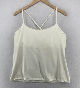 EILEEN FISHER Tank Top XL Bio Baumwolle Jersey Cross Back Regal BH Off White - Bild 1 von 13