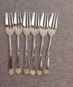 6 Vintage Angora Silver Plate Co Ltd EPNS cake/pastry forks - Picture 1 of 4