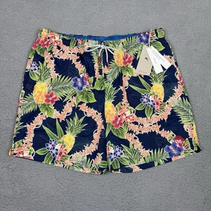 Tommy Bahama Swim Trunks Mens XL Island Navy Naples Lei In Paradise 6" Short NWT - Picture 1 of 12