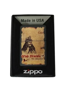 Zippo Lighter Historic Vlad Dracula The Impaler Black Matte Design Collectible - Picture 1 of 4