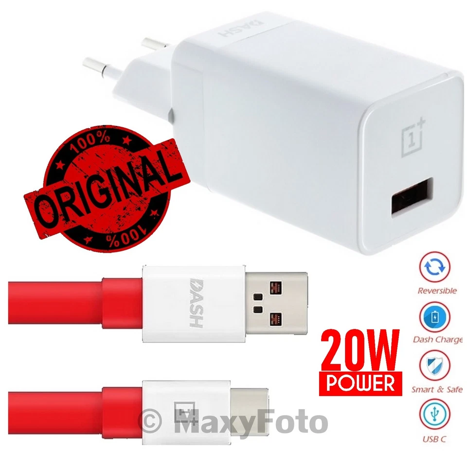 ONEPLUS CARICABATTERIE ORIGINALE DASH USB DC0504B 4A 20W TYPE-C WHITE 78F2DDA - Immagine 1 di 3