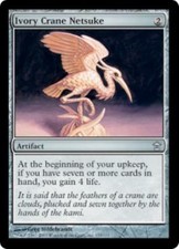 WOTC MtG Saviors of Kamigawa Ivory Crane Netsuke (U) (Foil) NM