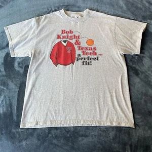 Bob Knight Vintage Texas Tech kurzärmliges T-Shirt Marke Delta Large - Bild 1 von 8