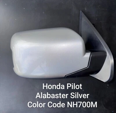 NEW SILVER Mirror fits HONDA PILOT 09-15 Passenger Door w/Heat-Memory-Signal - Image 1 of 4
