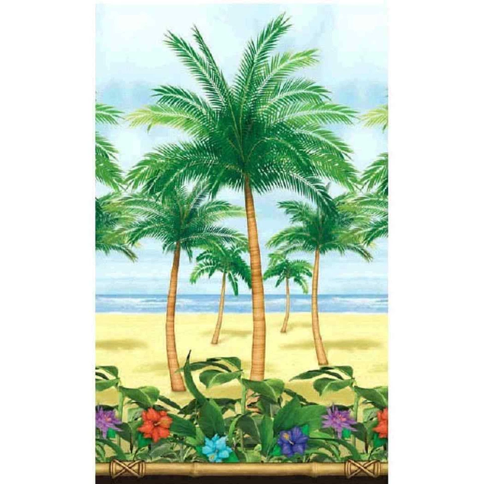 Palm Trees Luau Beach Scene Setter Theme Party Wall Decoration Room Roll - Image 1 of 1