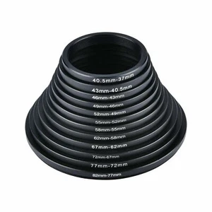 12pcs 82mm to 77 72 67 62 58 55 52 49 43 37mm Step Down Filter Ring Adapter KIT - Picture 1 of 8
