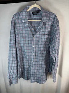 Lauren Ralph Lauren Plaid Button Down Dress Shirt Size 18 36/37 - Picture 1 of 5