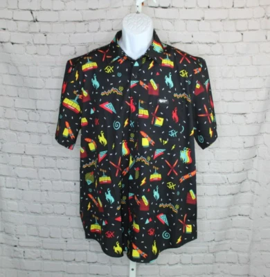 Jackson Hole Men's Size L Button up SS Cowboy Print Shirt Graphic 80's style EUC - Image 1 of 4