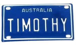 TIMOTHY NOVELTY NAME MINI TIN AUSTRALIAN LICENSE NUMBER PLATE - Picture 1 of 1