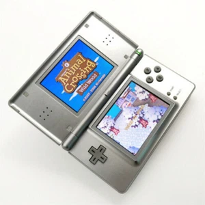 NDSL Silver Mario Nintendo DS Lite Handheld NDSL Video Game Console With Charger - Picture 1 of 5