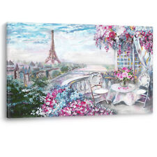 Paris Balcony Eiffel Tower Oil Painting Large Canvas Wall Art Picture Print