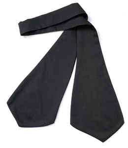 Plain black cravat ladies bow tie - Picture 1 of 2