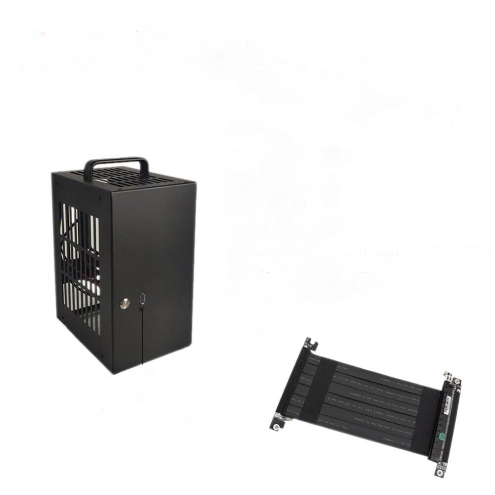 Mini-ITX PC Case Chassis Tower Small Form Factor Black Gaming With Riser Cable. Available Now for 