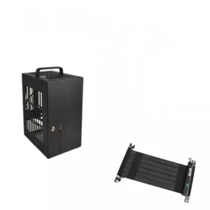 Mini-ITX PC Case Chassis Tower Small Form Factor Black Gaming With Riser Cable - Picture 1 of 7