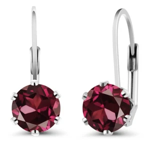 925 Sterling Silver Rhodolite Garnet Earrings For Women (2.00 Cttw, Gemstone - Picture 1 of 4