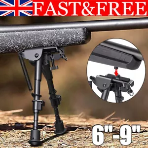 6" - 9" Adjustable Spring Swivel Bipod Adapter Rail for Hunting Air Rifle Gun UK - Picture 1 of 9