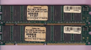 512MB 2x256MB PC-133 Computer Builders 256M/133 Winbond SDRAM Kit 32Mx64 PC133 - Picture 1 of 2
