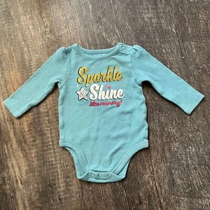 Garanimals Glitzer Glanz Baby Body Langarm Blau Waffelstrick 3-6M - Bild 1 von 4