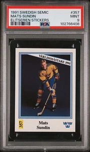 Pegatinas Swedish Semic Elitserien 1991 357 tapetes Sundin PSA 9 como nuevas Pop 1 más altas - Imagen 1 de 2