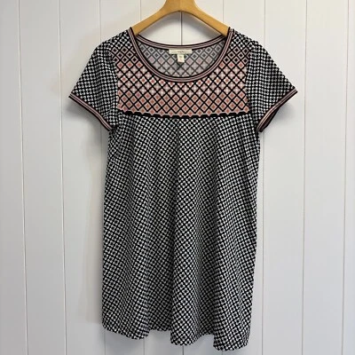 Vestido recto Lark & Ro para mujer mediano negro rosa floral preppy verano caprichoso Foto 1 de 4