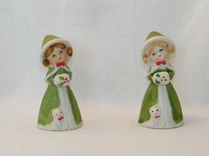 Vintage Christmas Jasco Merri Bell Hand Painted Bisque Girl Figurine . Of Choice - Picture 1 of 17