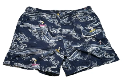 Pantalones Cortos de Natación North Sails Talla 32 Raro Surfer Estampado Onda 4" Entrepierna Forrados Azul Blanco Foto 1 de 4